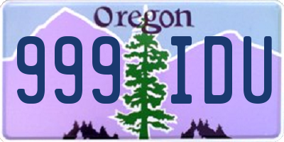 OR license plate 999IDU