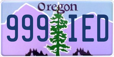 OR license plate 999IED