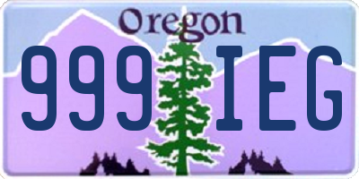 OR license plate 999IEG