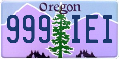 OR license plate 999IEI
