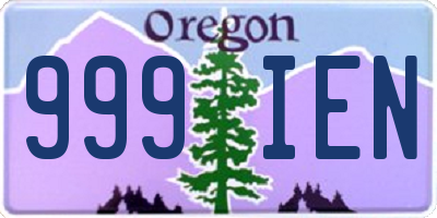 OR license plate 999IEN