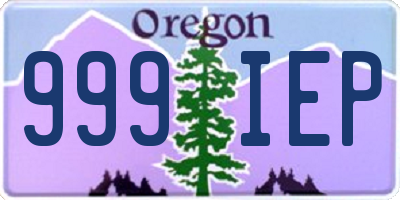 OR license plate 999IEP