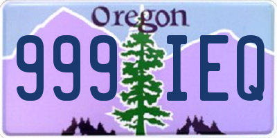 OR license plate 999IEQ