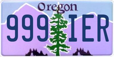 OR license plate 999IER