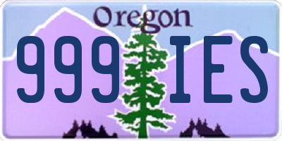 OR license plate 999IES