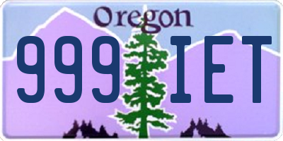OR license plate 999IET