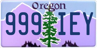 OR license plate 999IEY