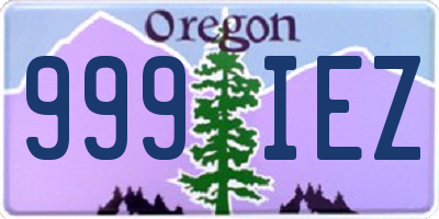 OR license plate 999IEZ