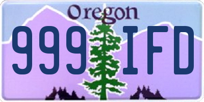 OR license plate 999IFD