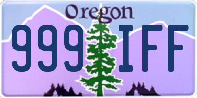 OR license plate 999IFF