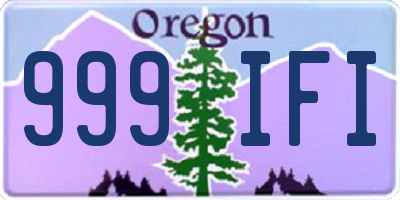 OR license plate 999IFI