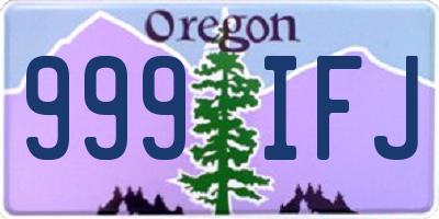 OR license plate 999IFJ