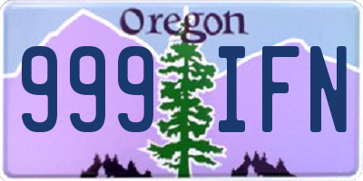 OR license plate 999IFN