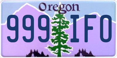 OR license plate 999IFO