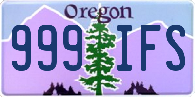 OR license plate 999IFS