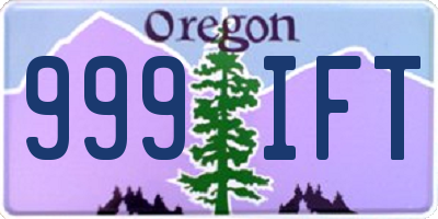 OR license plate 999IFT