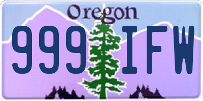 OR license plate 999IFW