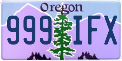 OR license plate 999IFX