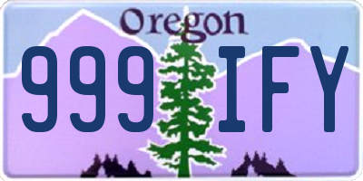OR license plate 999IFY