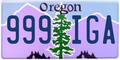 OR license plate 999IGA