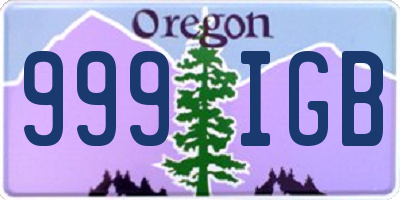OR license plate 999IGB