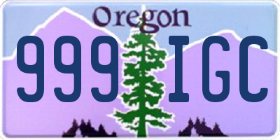 OR license plate 999IGC