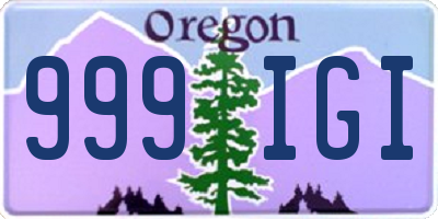 OR license plate 999IGI