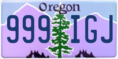 OR license plate 999IGJ