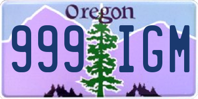 OR license plate 999IGM