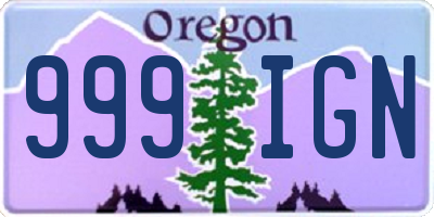 OR license plate 999IGN