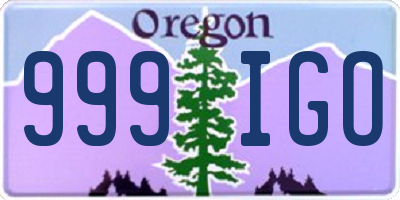 OR license plate 999IGO