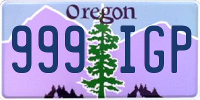 OR license plate 999IGP
