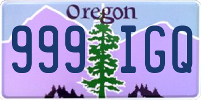 OR license plate 999IGQ