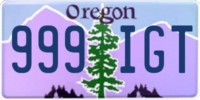 OR license plate 999IGT