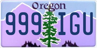 OR license plate 999IGU