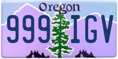 OR license plate 999IGV