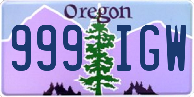 OR license plate 999IGW