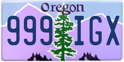 OR license plate 999IGX