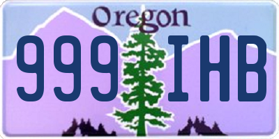 OR license plate 999IHB