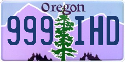 OR license plate 999IHD