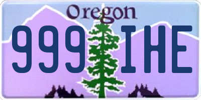 OR license plate 999IHE