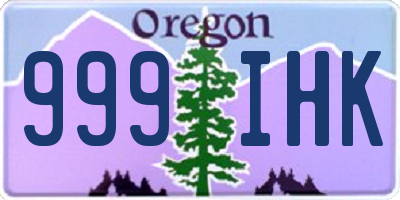 OR license plate 999IHK