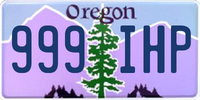 OR license plate 999IHP