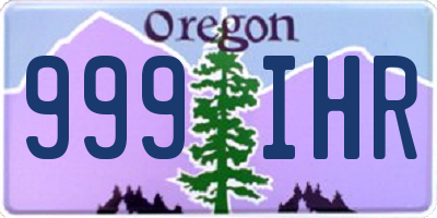 OR license plate 999IHR