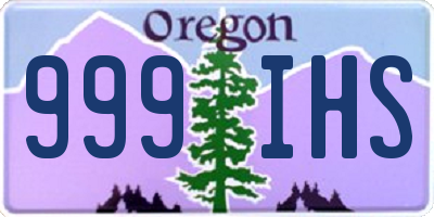 OR license plate 999IHS