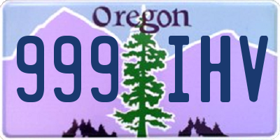 OR license plate 999IHV