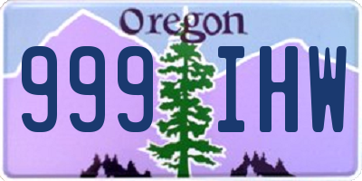 OR license plate 999IHW