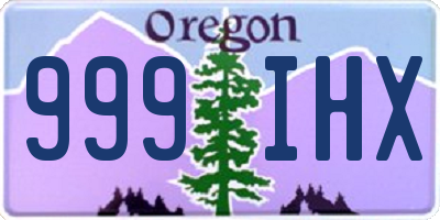 OR license plate 999IHX