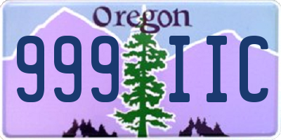 OR license plate 999IIC