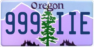 OR license plate 999IIE